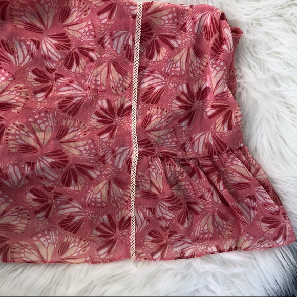 ModCloth Pink Butterfly Sheer Ruffle Tank Top - Picture 6 of 8